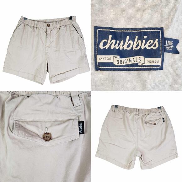 Chubbies Men's Flat Front Shorts in Light Tan - Picture 1 of 10